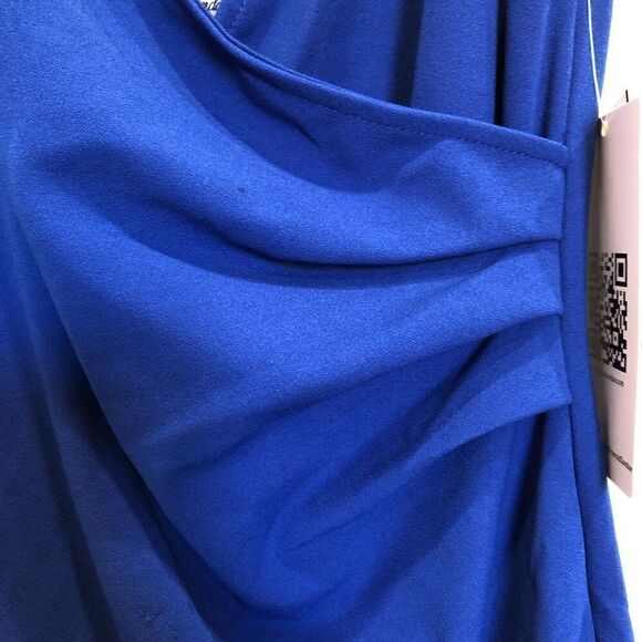 EMERALD SUNDAE - 🎉HP🎉 NWT - L Sz L High-Slit/V-Neck Side Ruched￼ Gown/Royal Blue - Picture 6 of 16